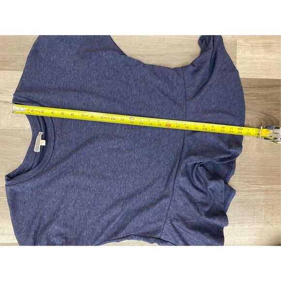 Pleione Anthropologie Blue Peplum Shirt Blouse w/ Bell Sleeves, Size Medium - Picture 4 of 6